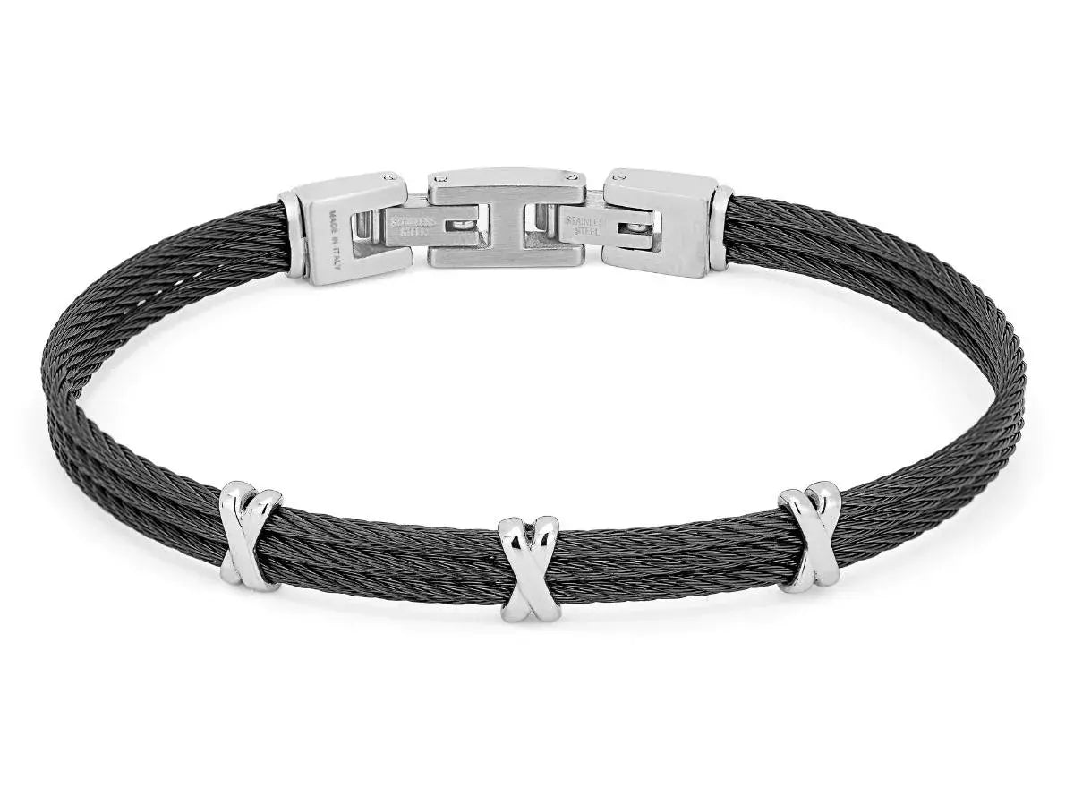 Stainless steel bracelet in black PVD XXX