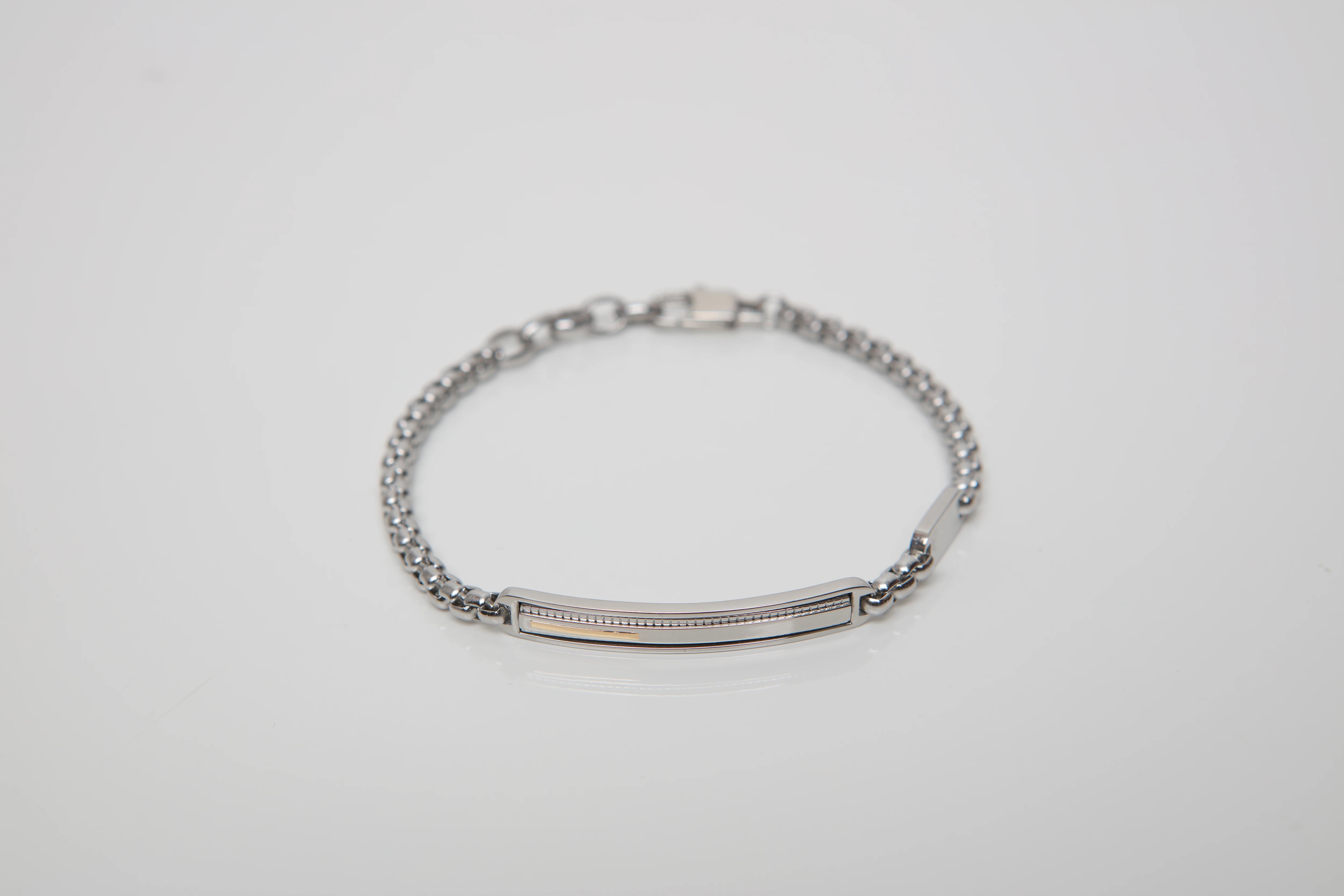 Bracelet with chain in stainless steel and 18Kt gold