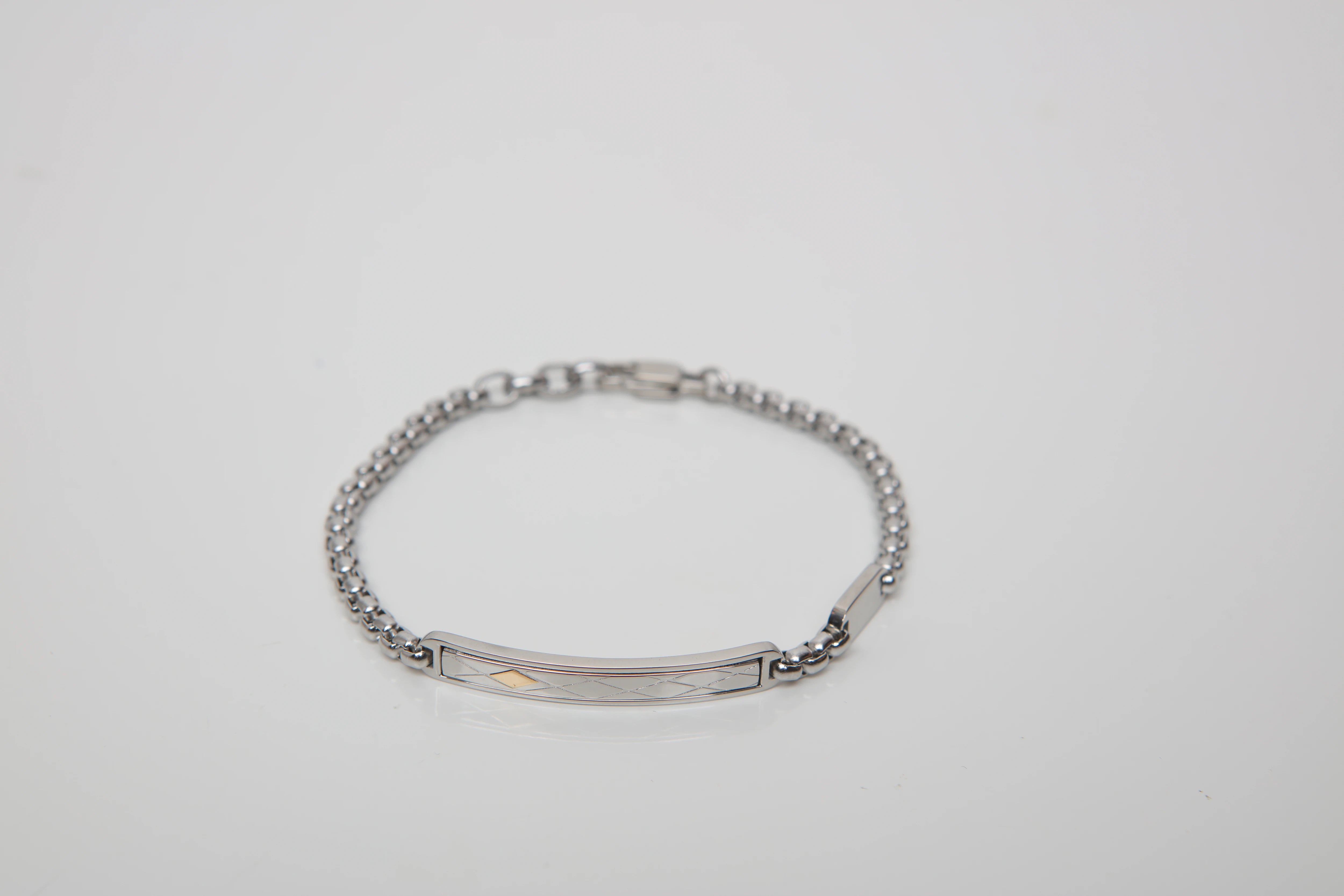 Bracelet with chain in stainless steel and 18Kt gold